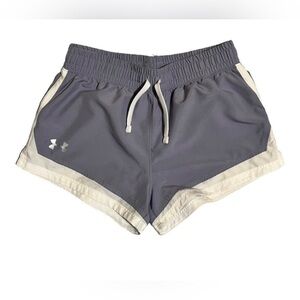 Under Armour Girls Running Shorts Purple Grey Size Youth Large